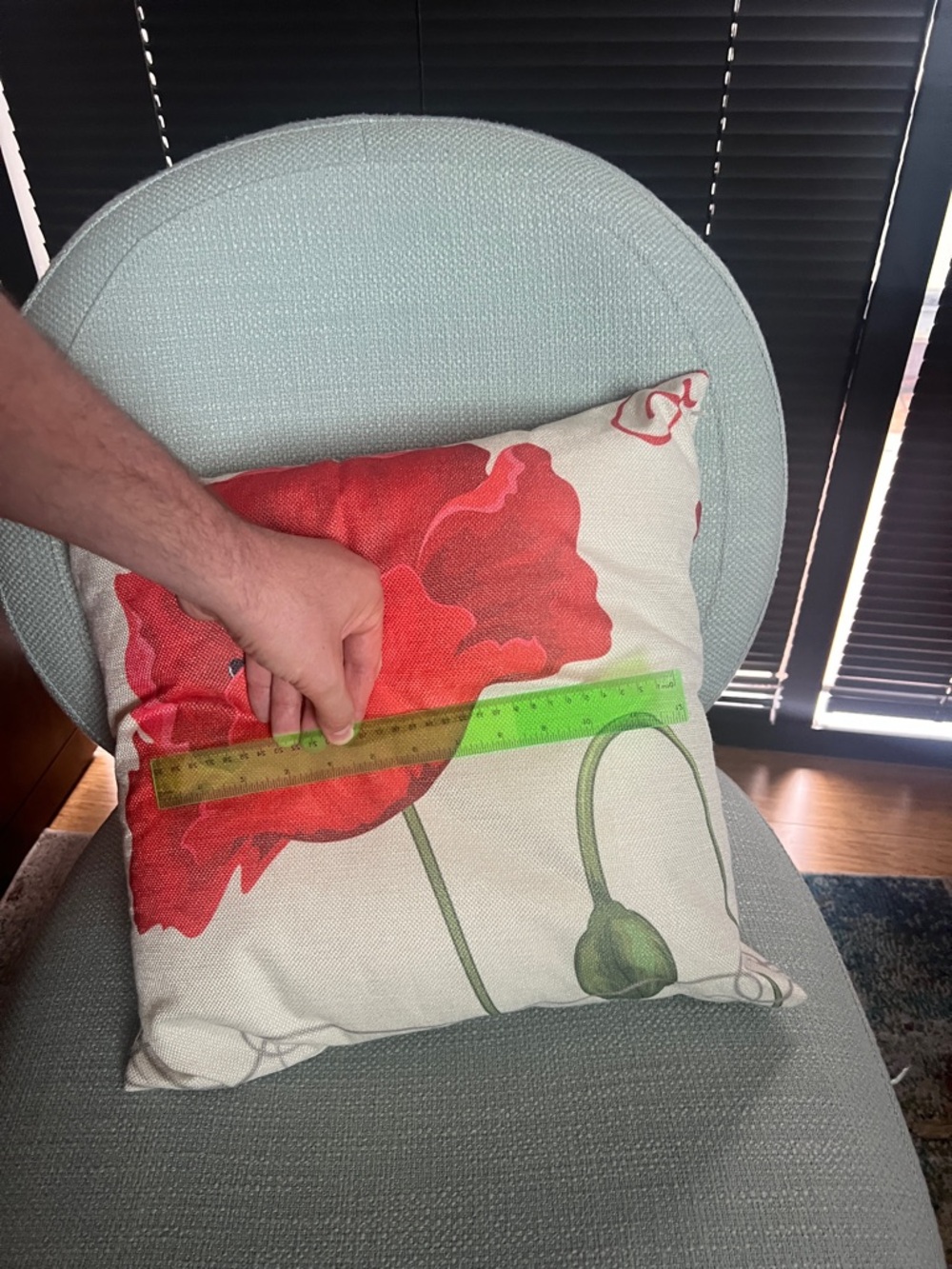 Red Poppy Floral Throw Pillow - Picture 10 of 10